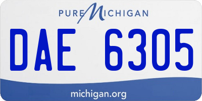 MI license plate DAE6305