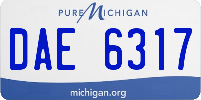 MI license plate DAE6317