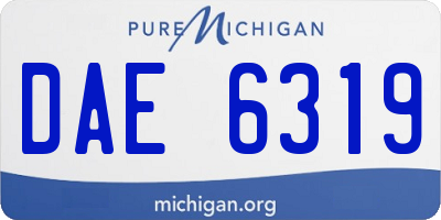 MI license plate DAE6319