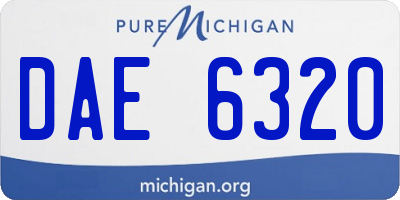 MI license plate DAE6320