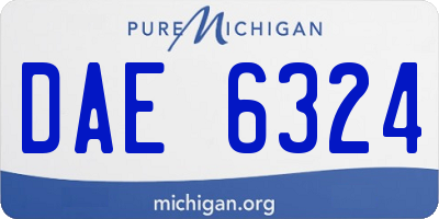MI license plate DAE6324