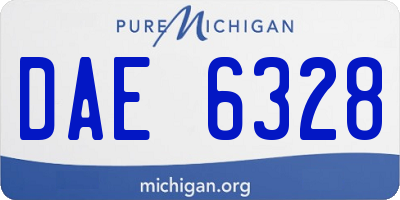 MI license plate DAE6328