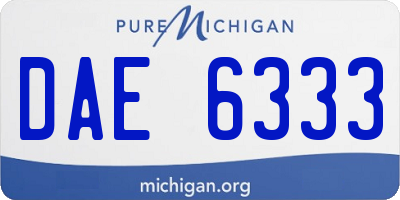 MI license plate DAE6333
