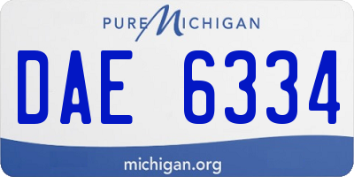 MI license plate DAE6334
