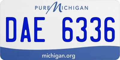 MI license plate DAE6336