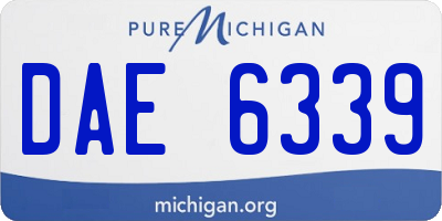 MI license plate DAE6339