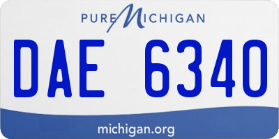 MI license plate DAE6340