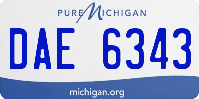 MI license plate DAE6343