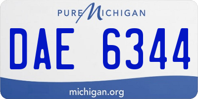 MI license plate DAE6344