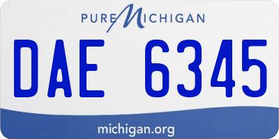 MI license plate DAE6345