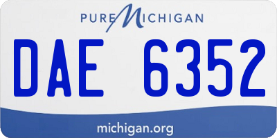 MI license plate DAE6352