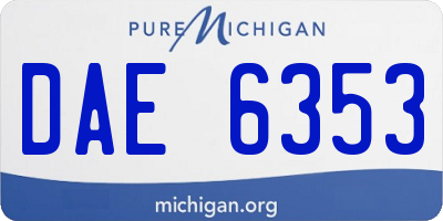 MI license plate DAE6353