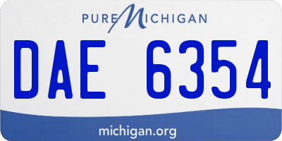 MI license plate DAE6354