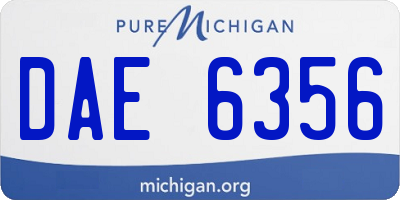 MI license plate DAE6356
