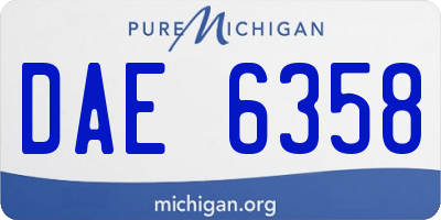 MI license plate DAE6358