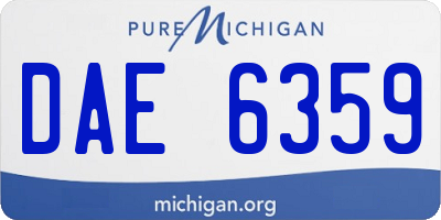 MI license plate DAE6359