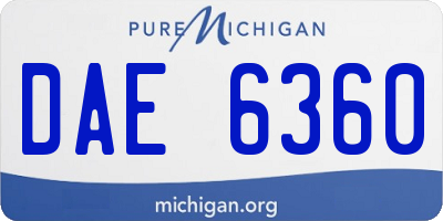 MI license plate DAE6360