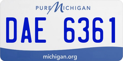 MI license plate DAE6361