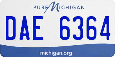 MI license plate DAE6364