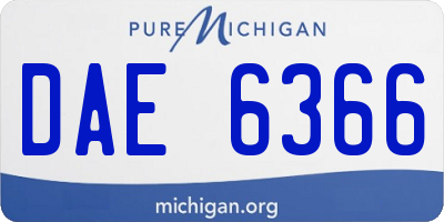 MI license plate DAE6366