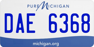 MI license plate DAE6368