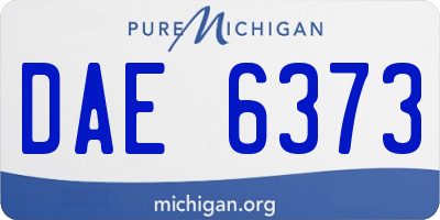 MI license plate DAE6373