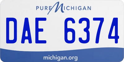 MI license plate DAE6374