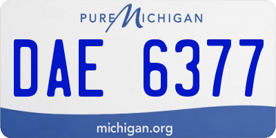 MI license plate DAE6377