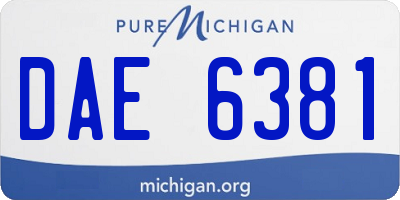MI license plate DAE6381