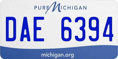 MI license plate DAE6394
