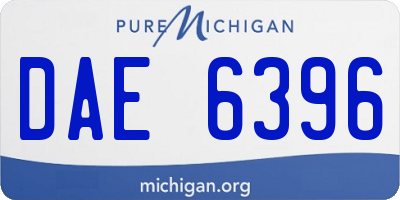 MI license plate DAE6396