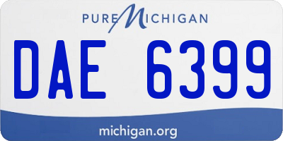 MI license plate DAE6399