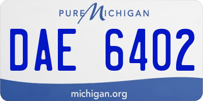 MI license plate DAE6402