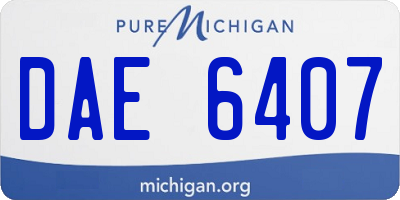 MI license plate DAE6407