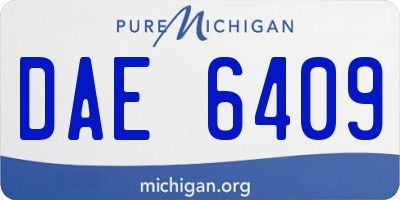 MI license plate DAE6409