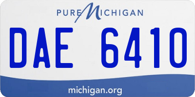 MI license plate DAE6410