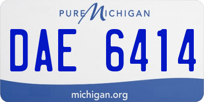 MI license plate DAE6414