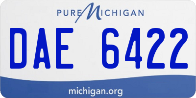 MI license plate DAE6422