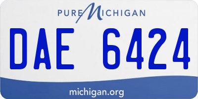 MI license plate DAE6424