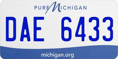 MI license plate DAE6433