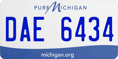 MI license plate DAE6434