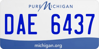 MI license plate DAE6437