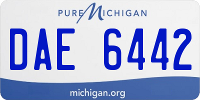 MI license plate DAE6442