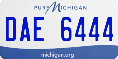 MI license plate DAE6444