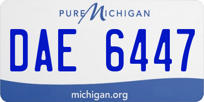 MI license plate DAE6447