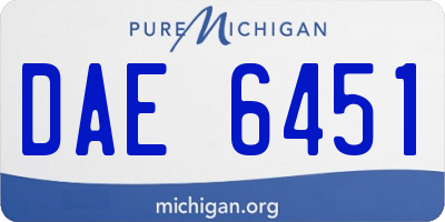 MI license plate DAE6451