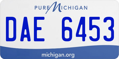 MI license plate DAE6453