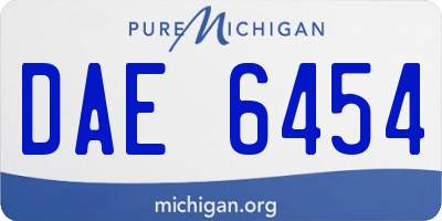 MI license plate DAE6454