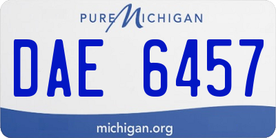 MI license plate DAE6457