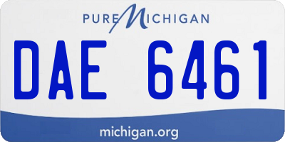 MI license plate DAE6461